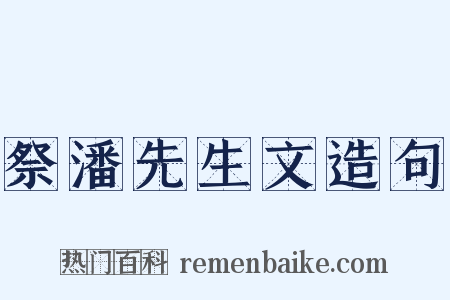 祭潘先生文造句是什么意思的图片